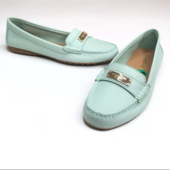 Coach Shoes - Coach Teal Loafers NEW Women Fredrica Shoes Slip